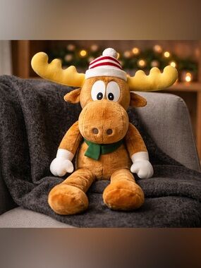 Vintage 1996 Macy's Rocky & Bullwinkle Christmas Holiday 25" Plush